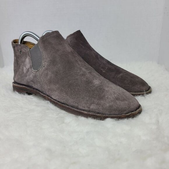 Trask Ankle Booties Women's Size 7.5 Allison Chelsea  Gray Suede Comfort Shoes - Picture 1 of 9